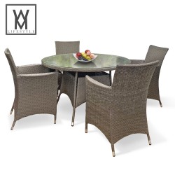 4 Seat Rattan Weave Dining Set
